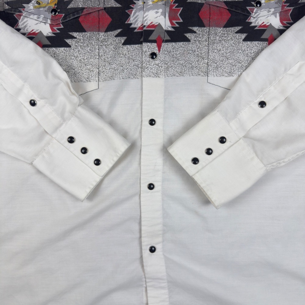 Vtg High Noon Western Pearl Snap Shirt Men's XL Eagle Aztec Cowboy USA Made - Picture 4 of 10